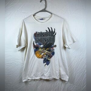 Vintage Lynyrd Skynyrd Free Bird Shirt Mens L White Tour Band Rock Winterland